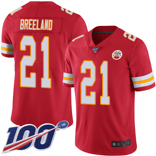 Youth Kansas City Chiefs 21 Breeland Bashaud Red Team Color Vapor Untouchable Limited Player 100th Season Football Nike NFL Jersey